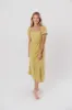 Ainsley Square Neck Midi Dress with Puffed Sleeves in Sweet Pea - Bump Friendly & Inclusive Sizing (S-3XL) sold by Worth Collective