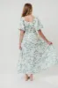 Mallory Textured Print Midi Dress in Teal Floral sold by Worth Collective