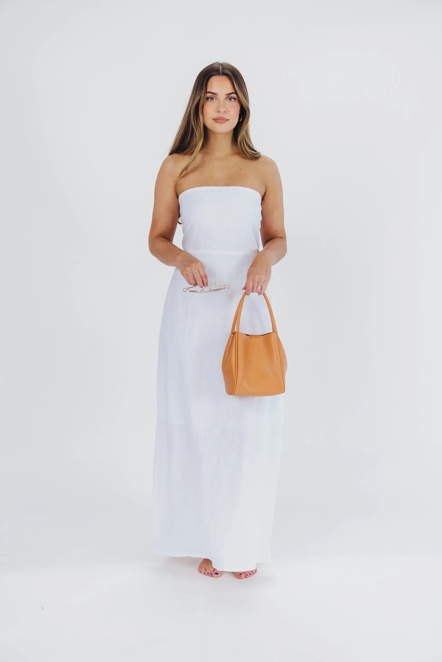 Blair Linen Maxi Dress in Off-White sold by Worth Collective