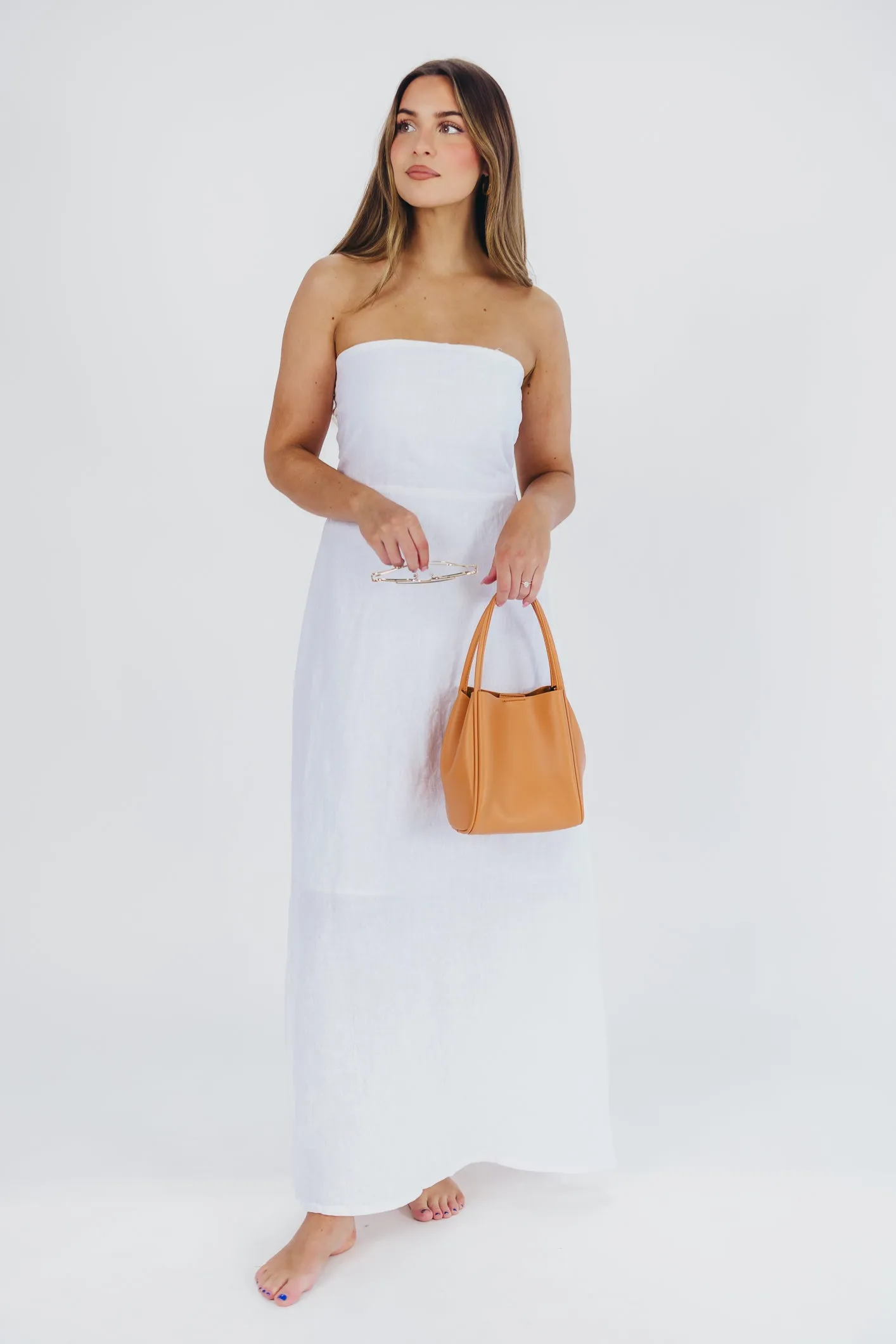 Blair Linen Maxi Dress in Off-White sold by Worth Collective product image thumbnail 2