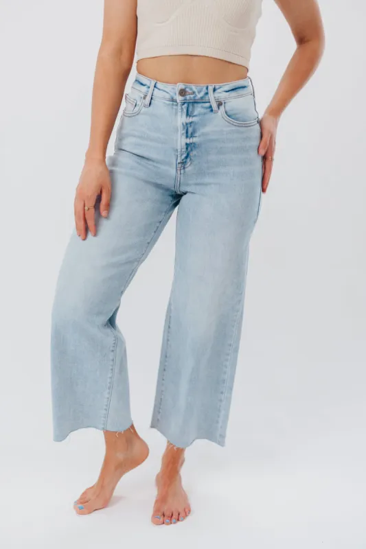 Gabby Cropped Wide Leg Jean in Light Denim sold by Worth Collective
