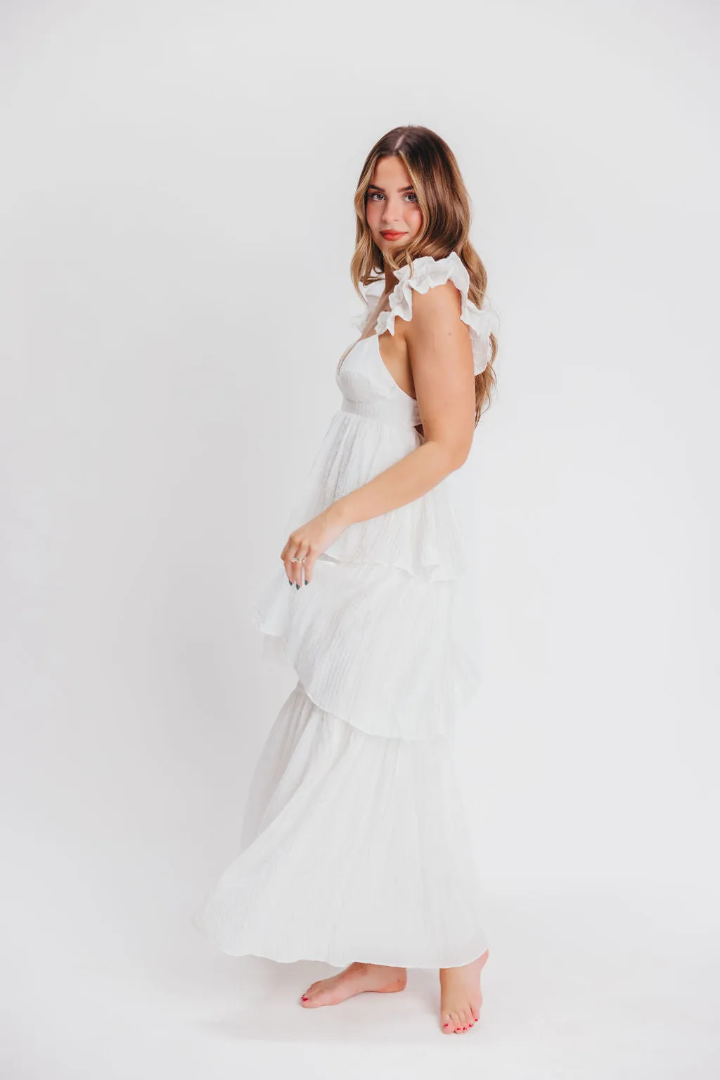 Caroline Maxi Dress in White sold by Worth Collective product image thumbnail 5