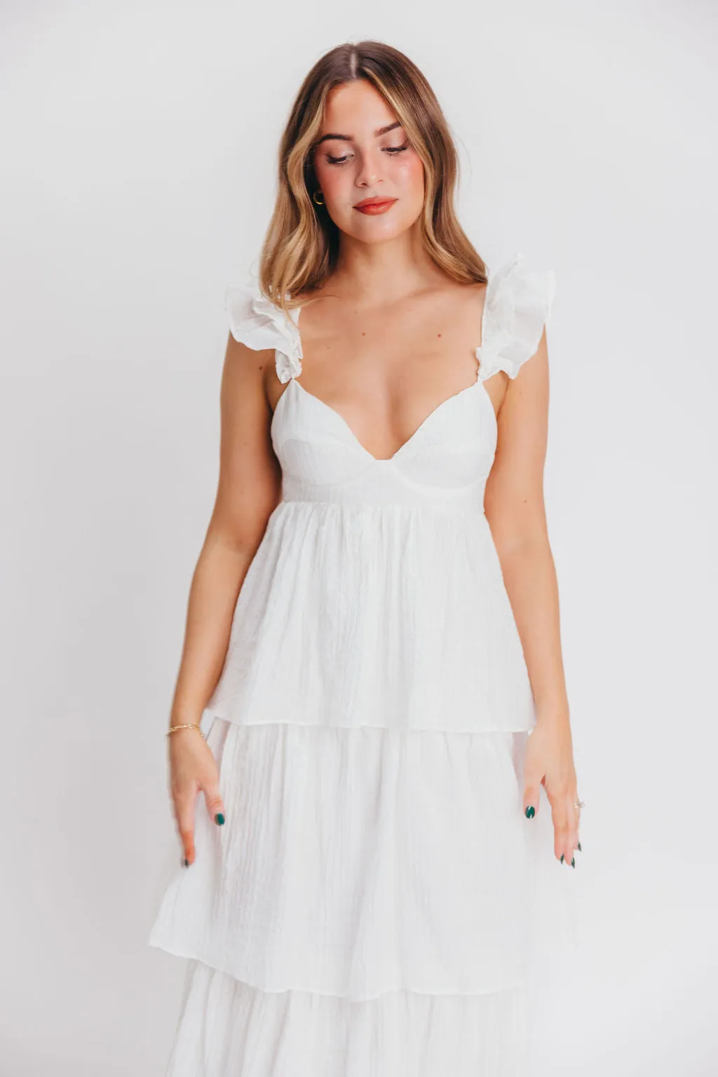 Caroline Maxi Dress in White sold by Worth Collective product image thumbnail 4