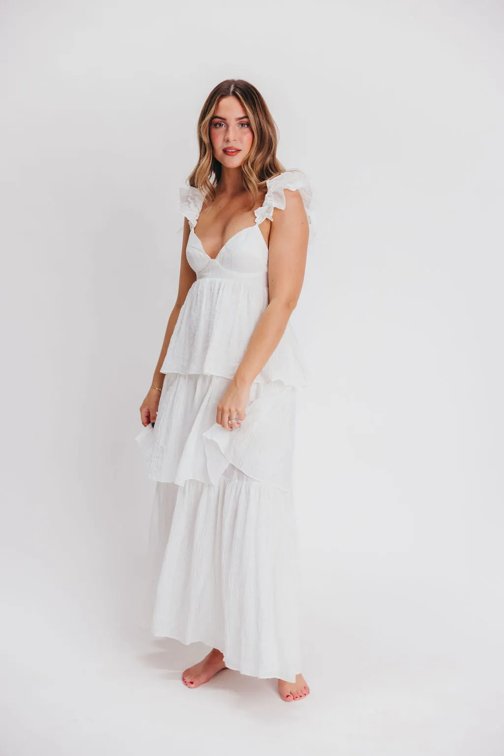 Caroline Maxi Dress in White sold by Worth Collective product image thumbnail 2