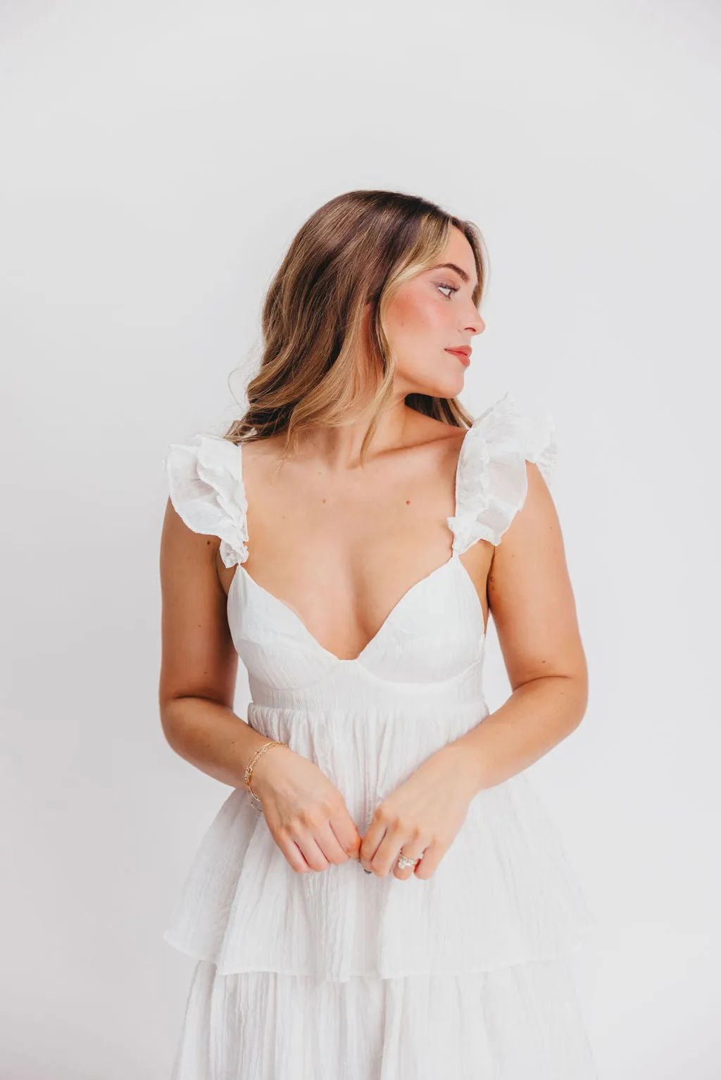 Caroline Maxi Dress in White sold by Worth Collective product image thumbnail 3