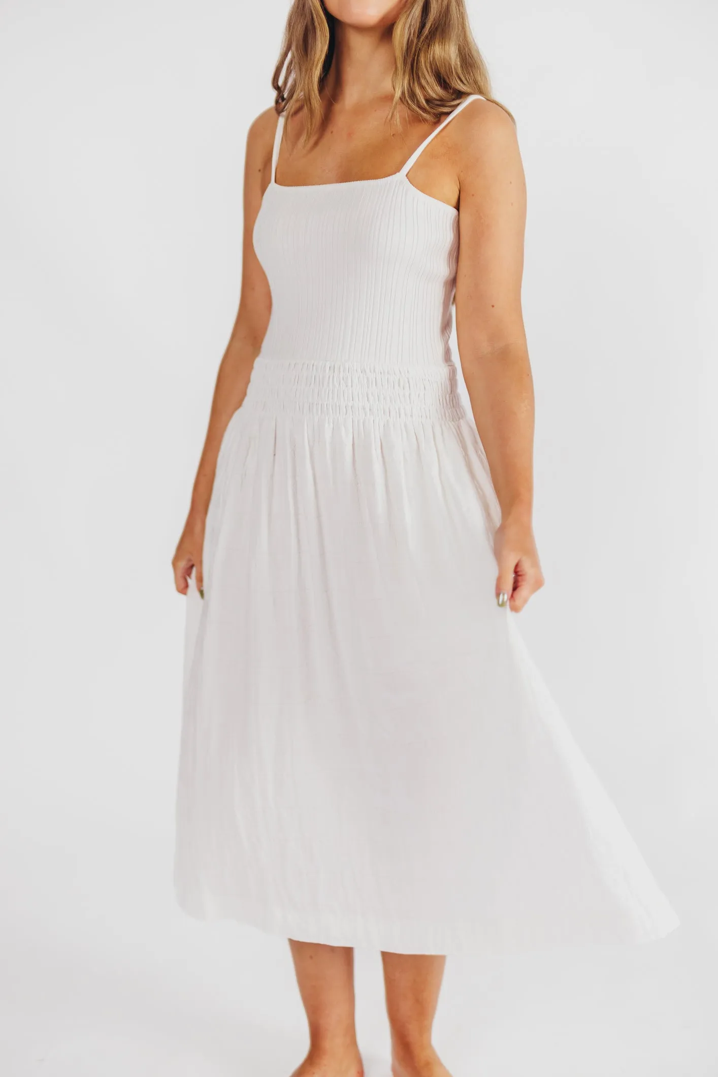 Nadia Knit Tank Maxi Dress in Off-White sold by Worth Collective product image thumbnail 5