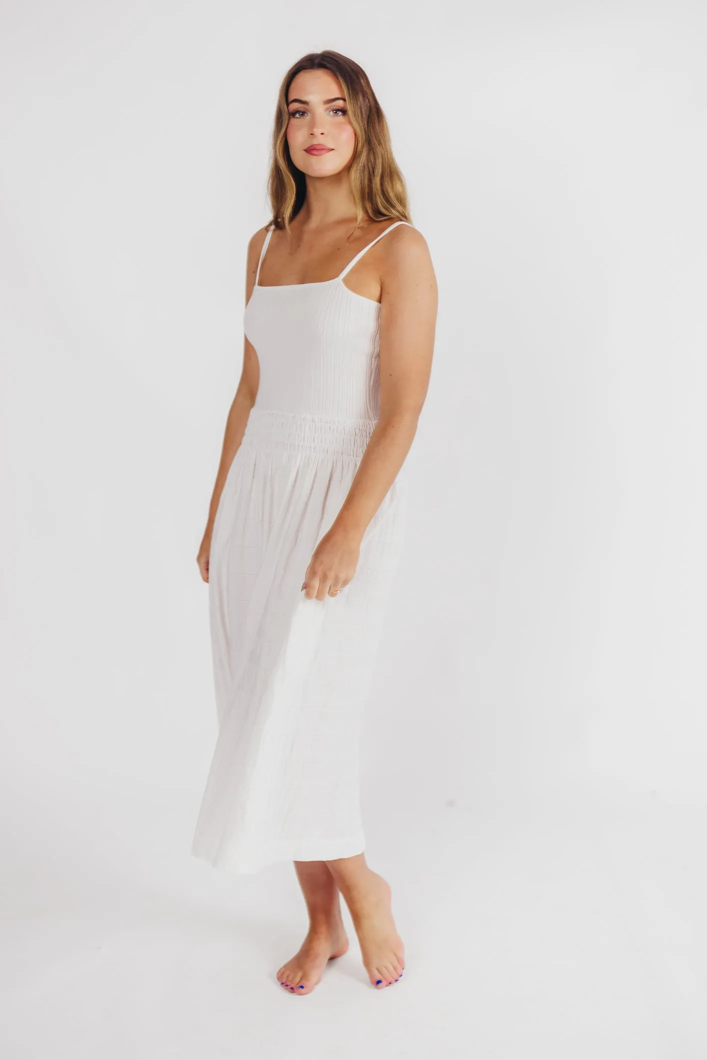 Nadia Knit Tank Maxi Dress in Off-White sold by Worth Collective product image thumbnail 2