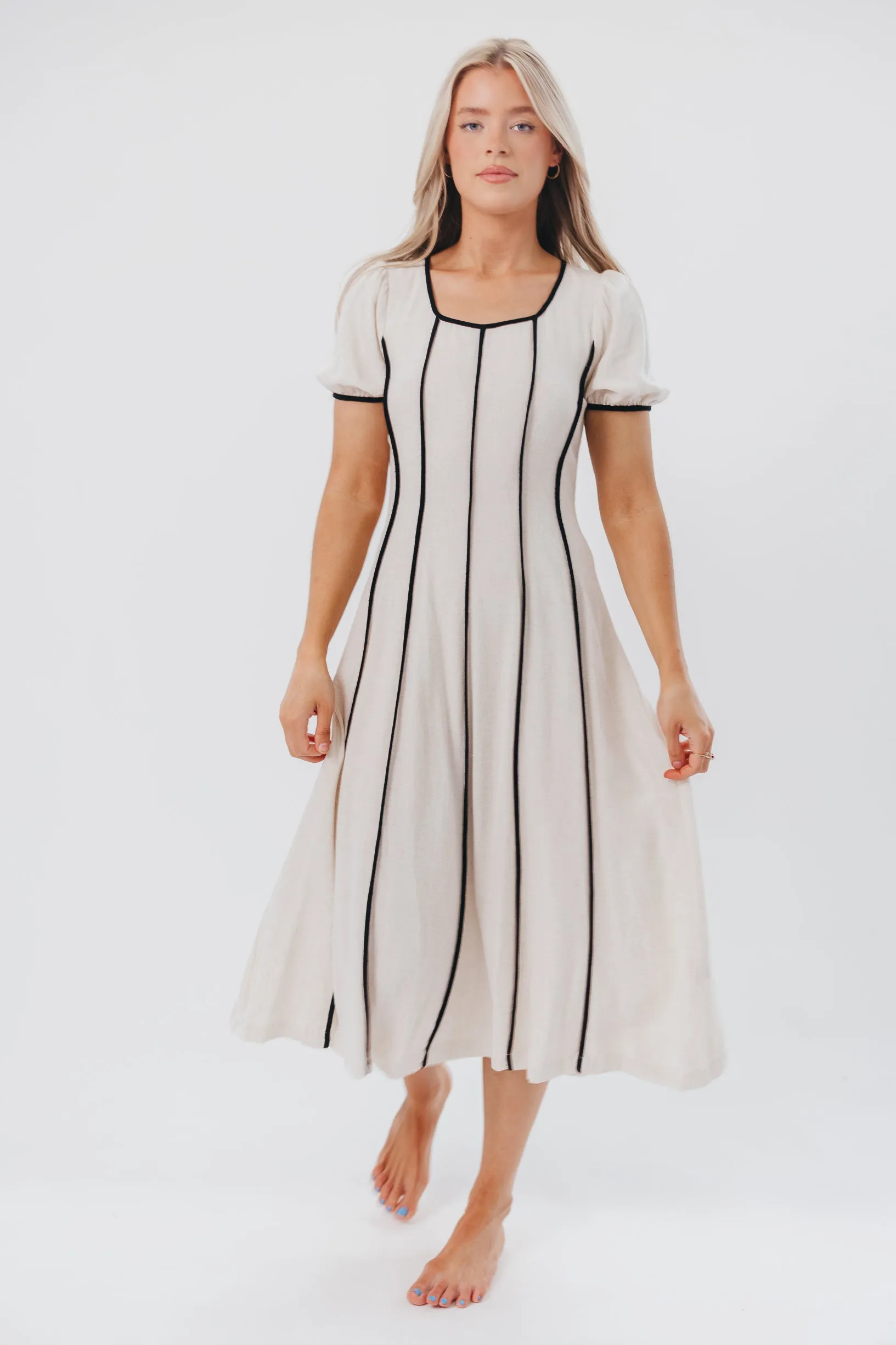 Andy Linen-Blend Maxi Dress in Natural sold by Worth Collective product image thumbnail 2