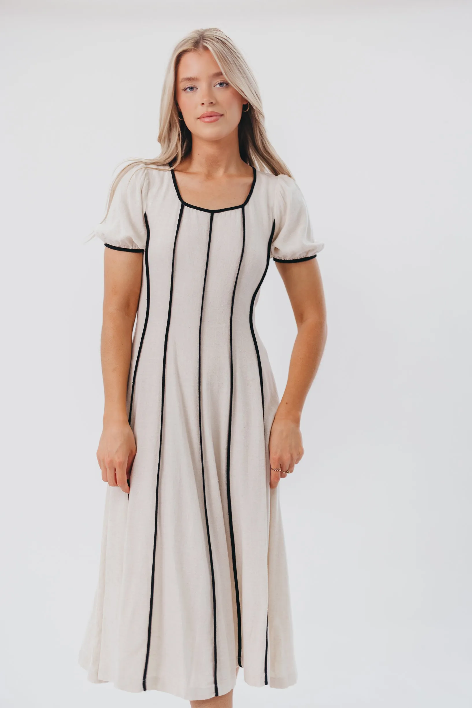 Andy Linen-Blend Maxi Dress in Natural sold by Worth Collective product image thumbnail 3