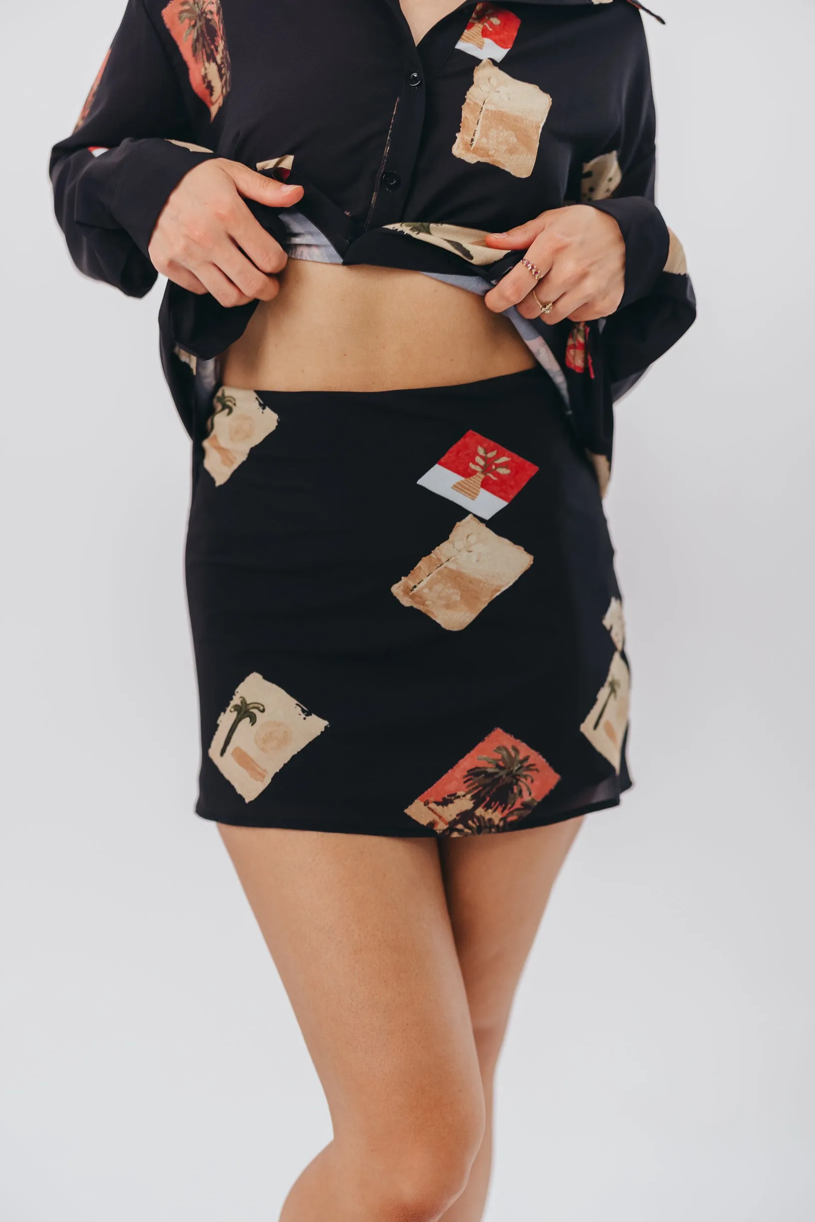 Cozumel Mini Skirt in Black sold by Worth Collective