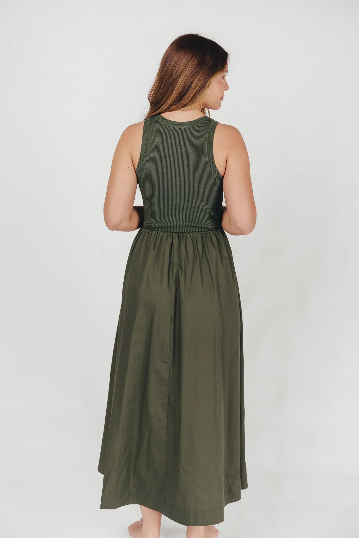 KerriLynn Sweater Knit Tank Maxi Dress in Dark Green sold by Worth Collective product image thumbnail 5