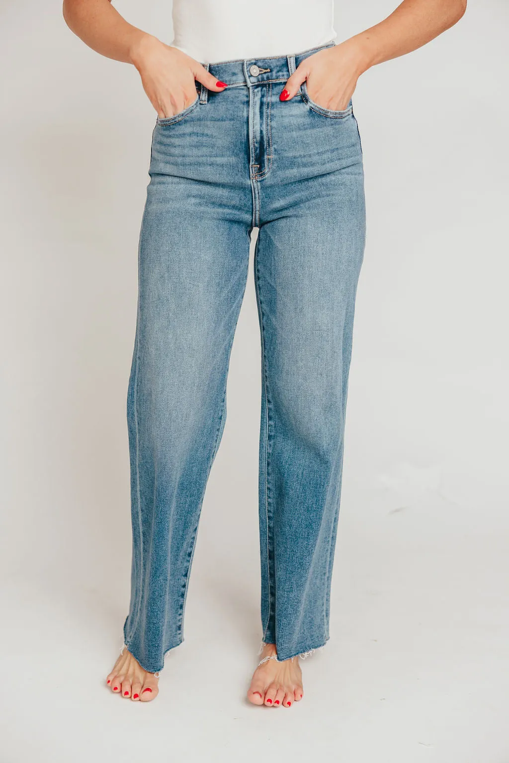 Logan High Waisted Dad Jean in Medium Wash sold by Worth Collective product image thumbnail 4