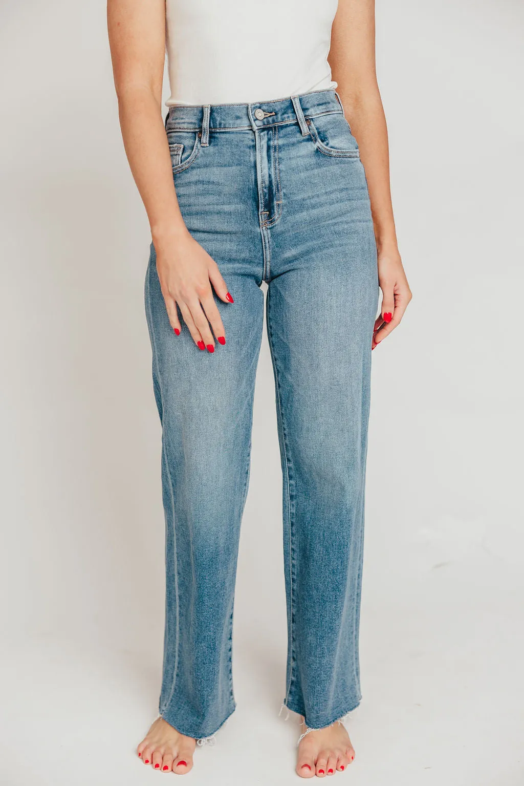 Logan High Waisted Dad Jean in Medium Wash sold by Worth Collective product image thumbnail 3