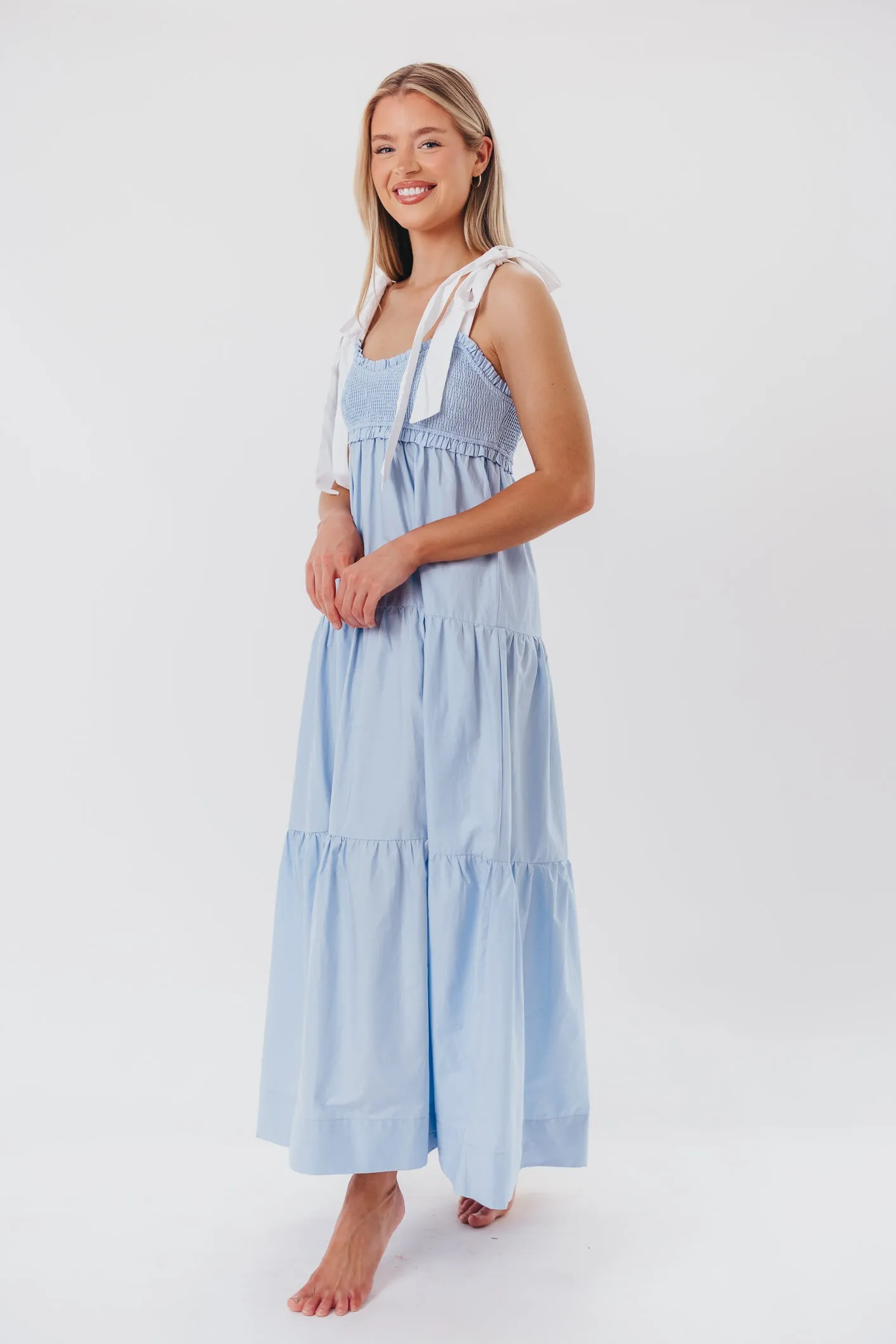 Amber Maxi Dress in Chambray/Ivory sold by Worth Collective product image thumbnail 3