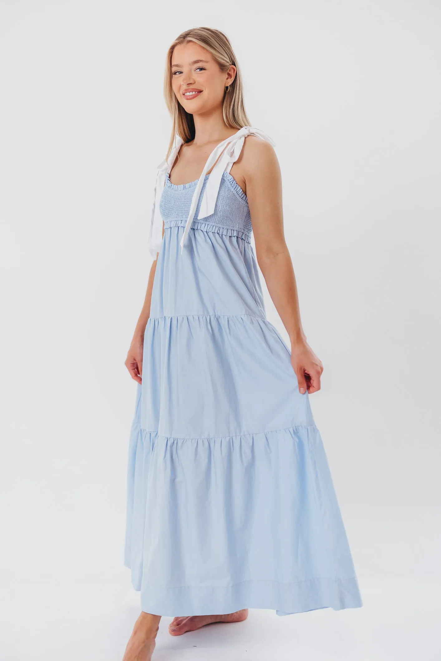 Amber Maxi Dress in Chambray/Ivory sold by Worth Collective product image thumbnail 2
