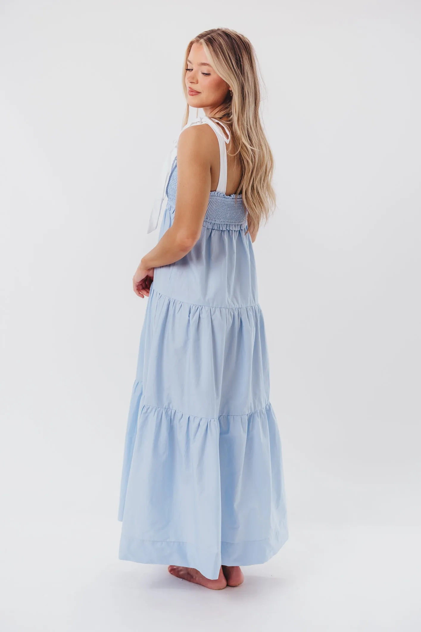 Amber Maxi Dress in Chambray/Ivory sold by Worth Collective product image thumbnail 4