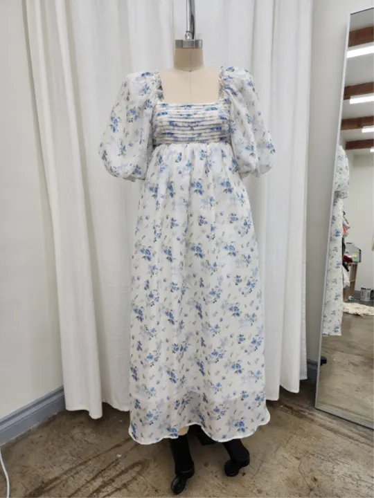 Melody Maxi Dress in Cerulean Blue Floral - Bump Friendly (S-XL) sold by Worth Collective product image thumbnail 4