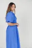 Karsyn Midi Shirt Dress with Puffed Sleeves in Blue sold by Worth Collective