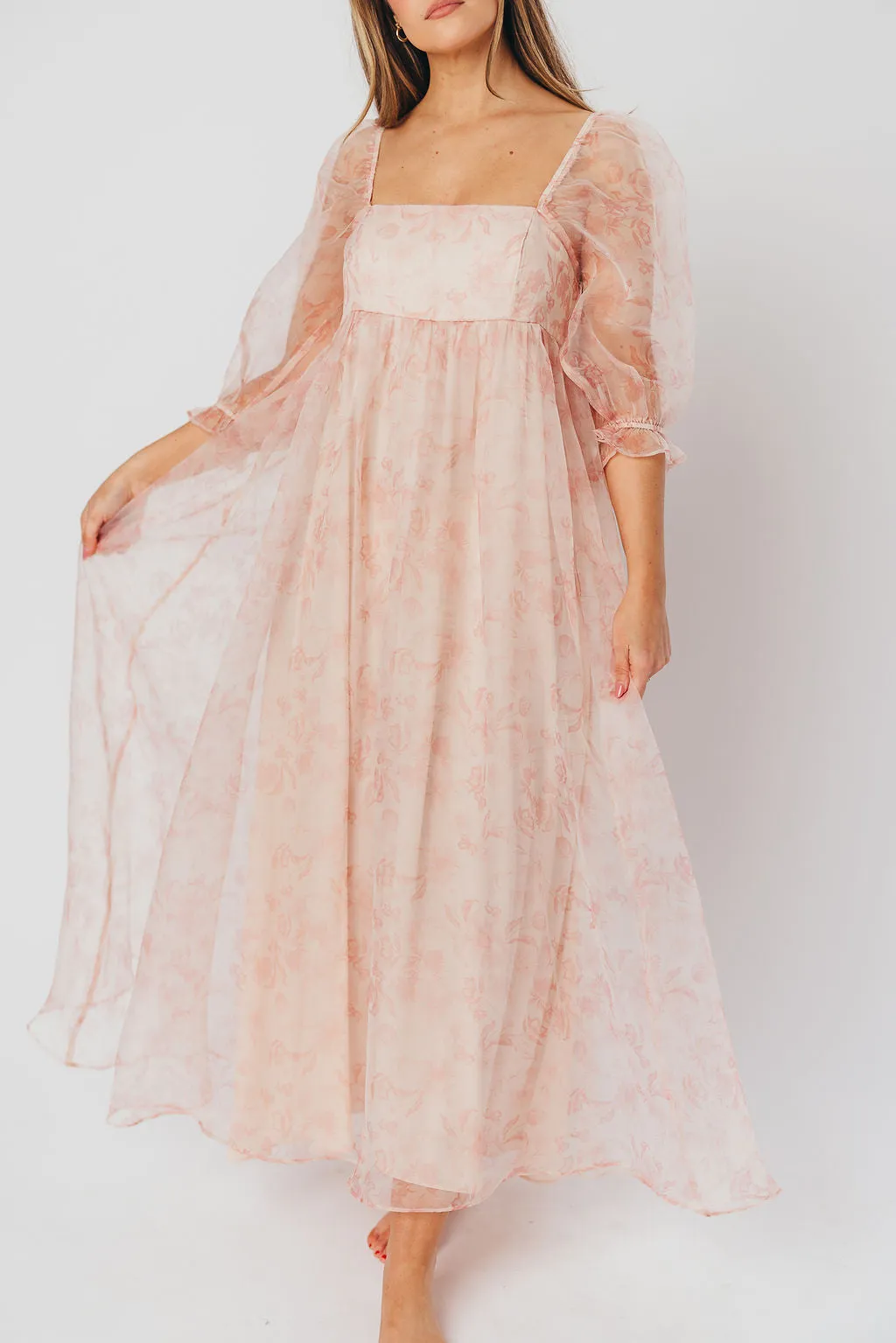 *New* Mona Maxi Dress with Smocking in Pink Floral - Bump Friendly & Inclusive Sizing (S-3XL) sold by Worth Collective product image thumbnail 3