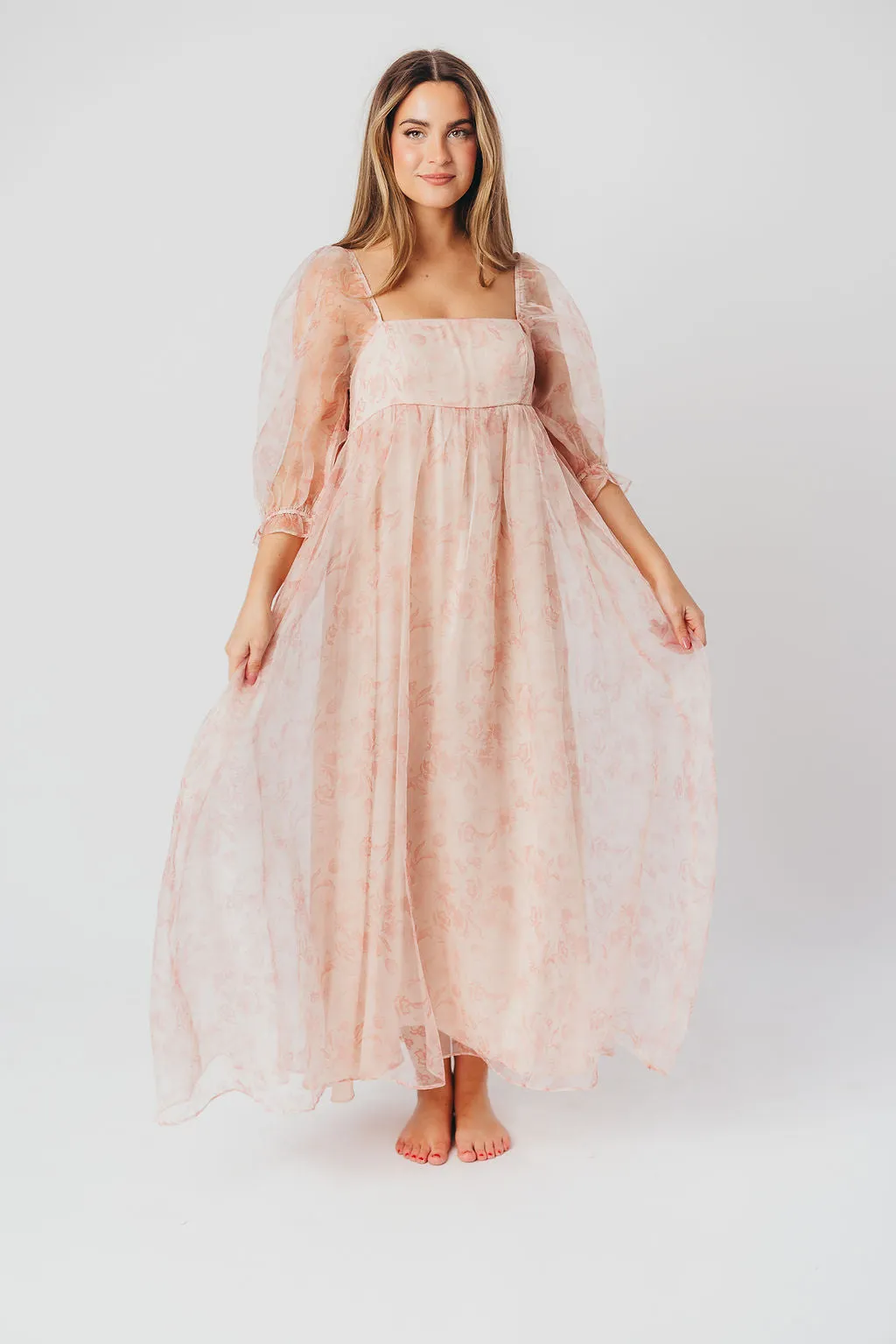*New* Mona Maxi Dress with Smocking in Pink Floral - Bump Friendly & Inclusive Sizing (S-3XL) sold by Worth Collective product image thumbnail 5