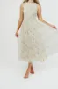 Alaina Floral Print Smocked Midi Dress in Blue Multi sold by Worth Collective