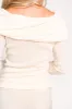 Laurel Off-the-Shoulder Thin Rib Sweater Top in Cream sold by Worth Collective