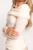Laurel Off-the-Shoulder Thin Rib Sweater Top in Cream sold by Worth Collective