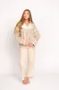 Presley Mixed Color Mini Pompom Jacket in Beige Combo sold by Worth Collective