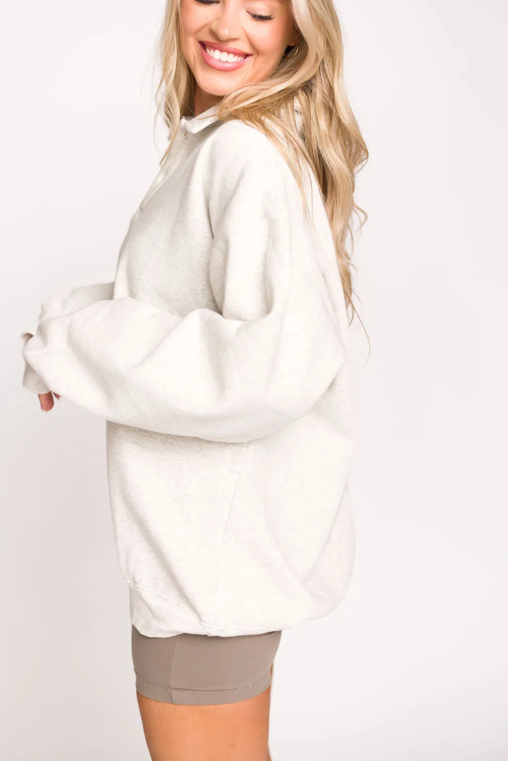 Airport 100% Cotton Sweatshirt in Pearl Gray sold by Worth Collective product image thumbnail 5