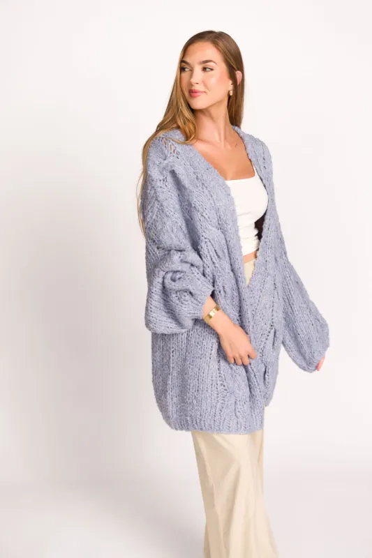 Aspen Knit Cardigan in Thunder sold by Worth Collective