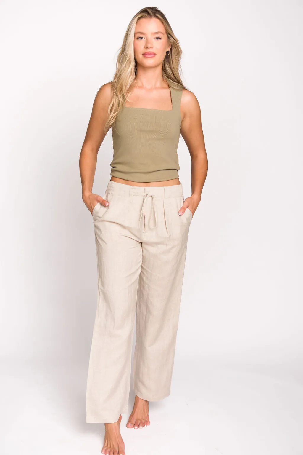 Ida Knit Top with Square Neckline in Sage sold by Worth Collective product image thumbnail 2