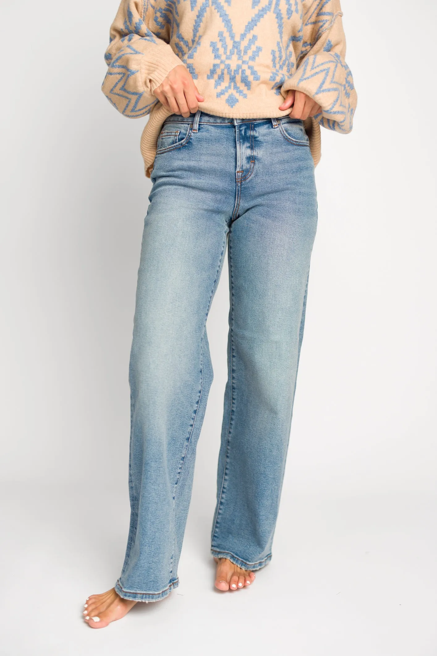 Logan 32” Inseam High Rise Dad Jean in Medium sold by Worth Collective