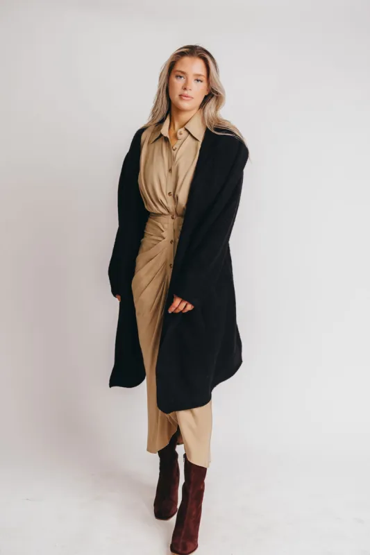 Noah Oversized  Hooded Two Pocket Coatigan in Black *LUXURY ITEM* sold by Worth Collective