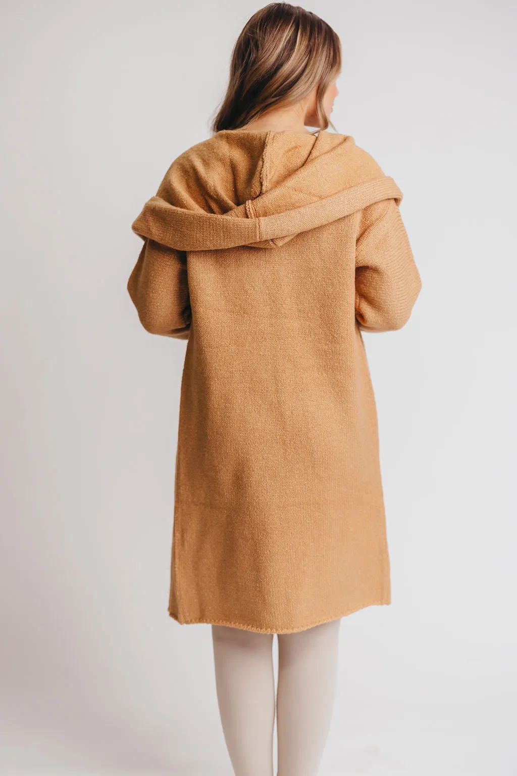 Noah Oversized Hooded Two Pocket Coatigan in Camel *LUXURY ITEM* sold by Worth Collective product image thumbnail 4