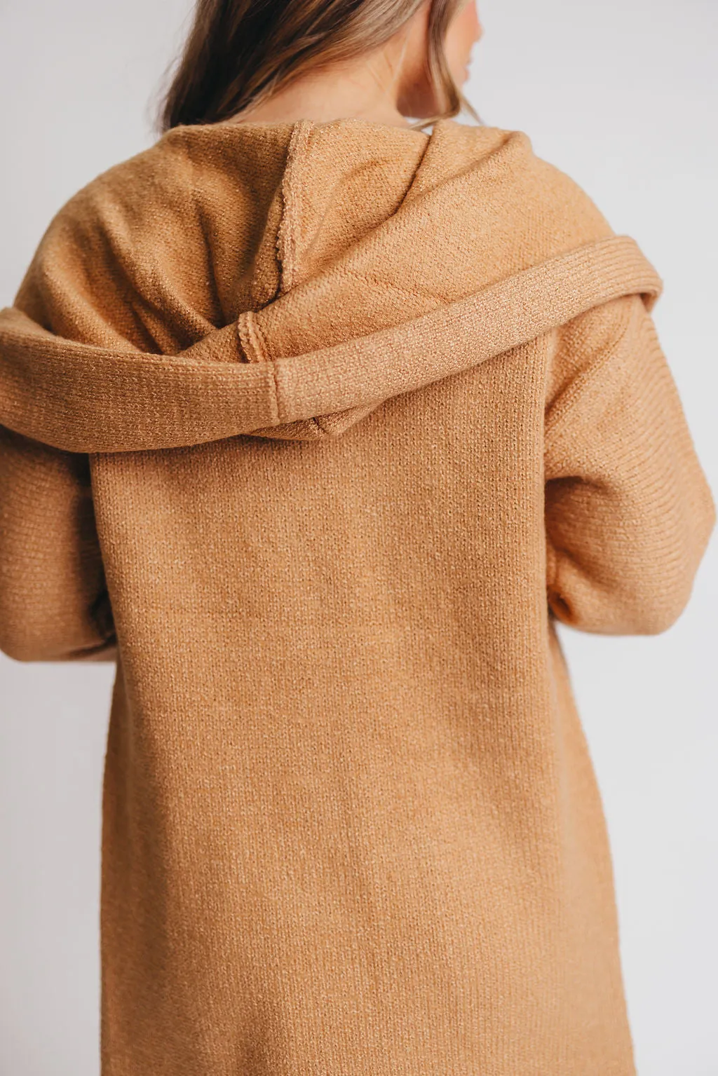 Noah Oversized Hooded Two Pocket Coatigan in Camel *LUXURY ITEM* sold by Worth Collective product image thumbnail 5