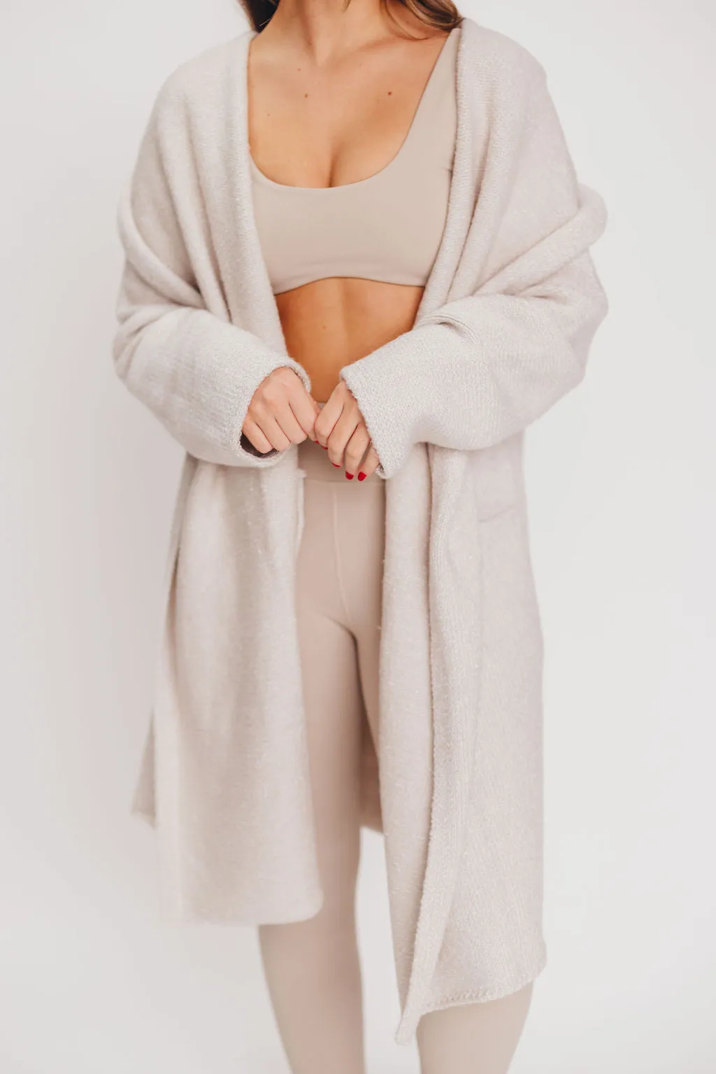 Noah Oversized Two Pocket Coatigan in Oyster *LUXURY ITEM* sold by Worth Collective product image thumbnail 4