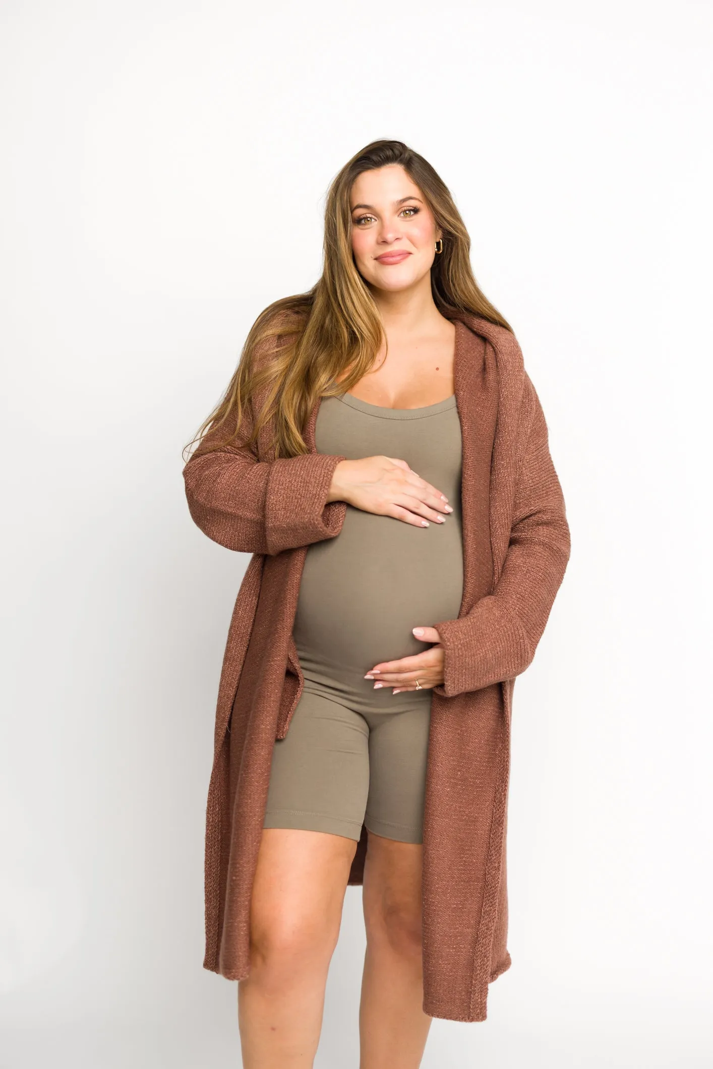 Noah Oversized Hooded Coatigan in Vintage Mauve *LUXURY Cardigan* sold by Worth Collective product image thumbnail 2