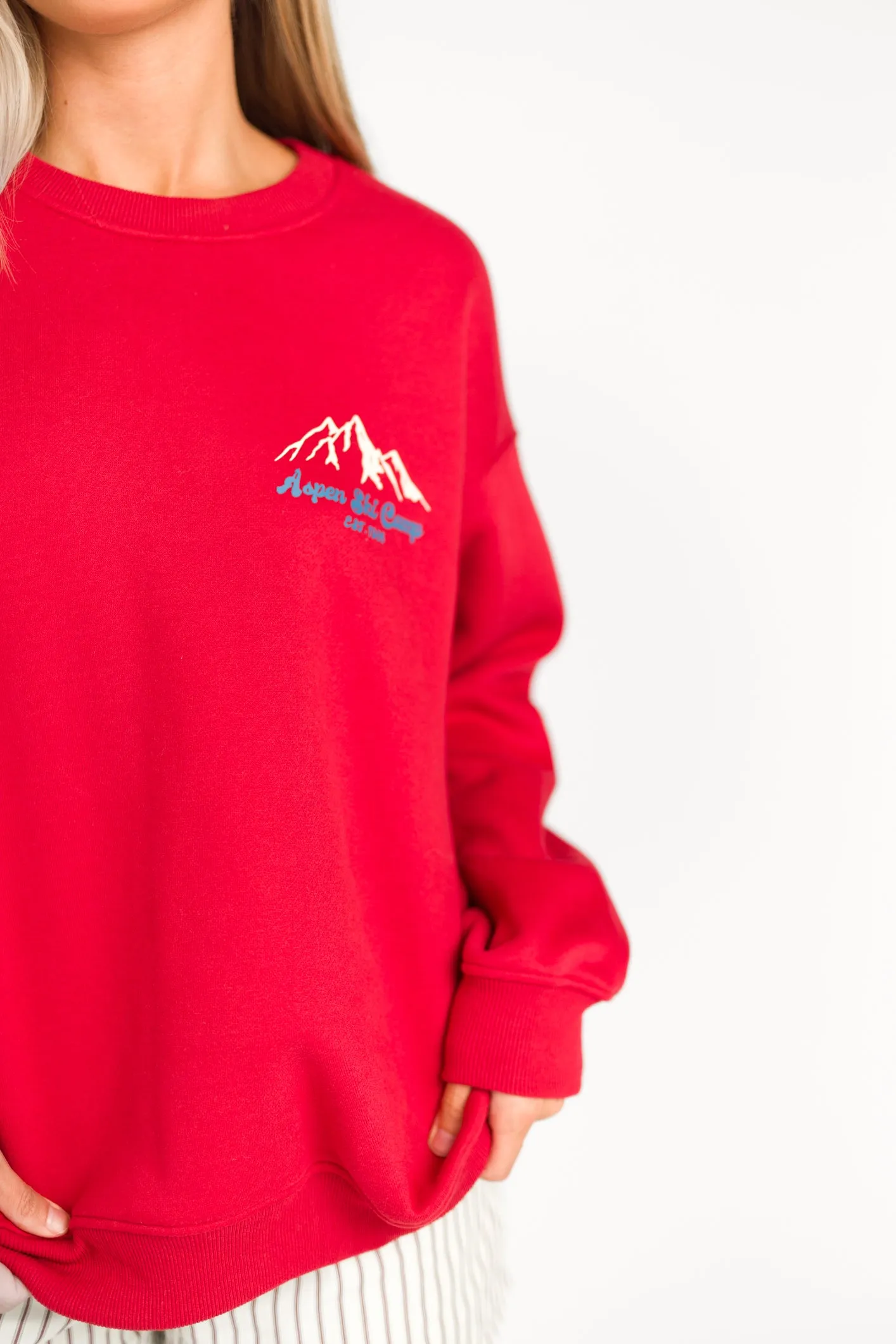 Aspen Ski Camp Sweatshirt in Cherry *Final Sale* sold by Worth Collective product image thumbnail 3