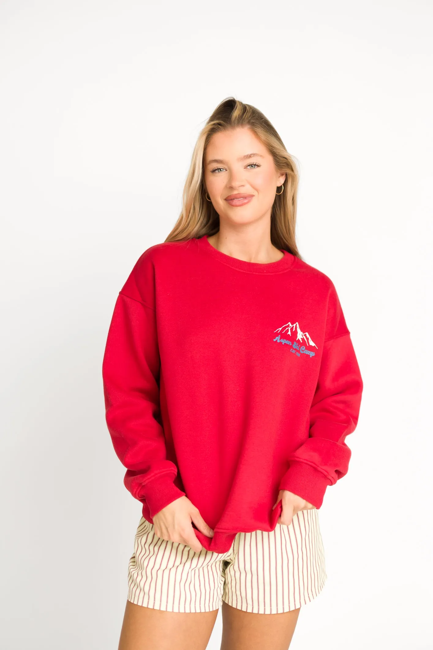 Aspen Ski Camp Sweatshirt in Cherry *Final Sale* sold by Worth Collective product image thumbnail 4