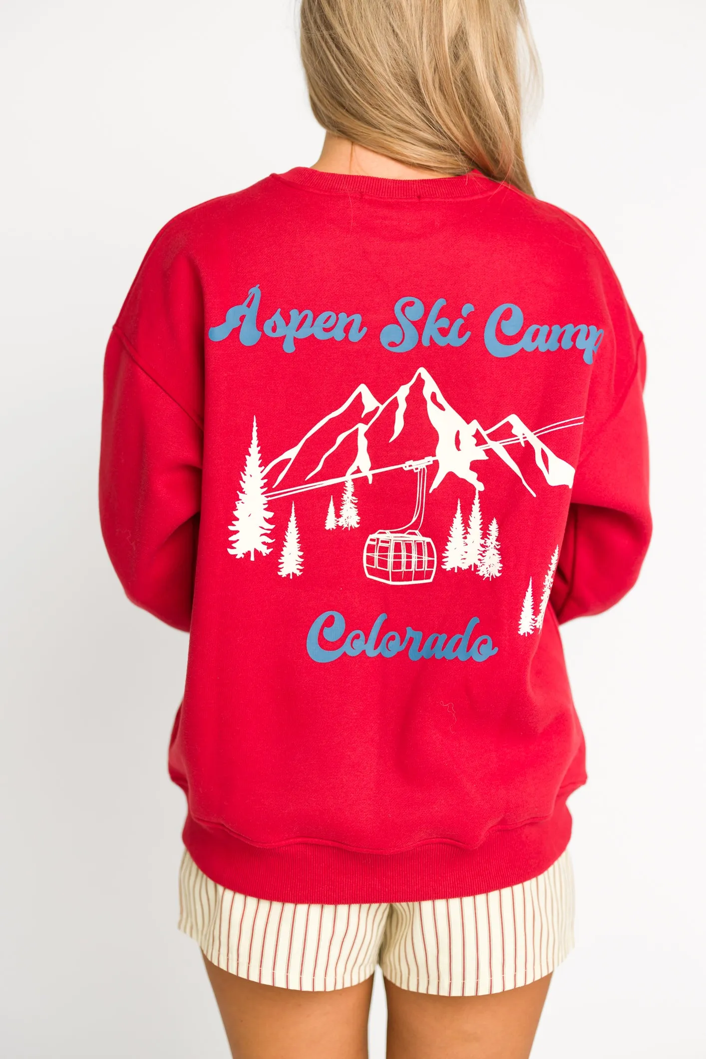 Aspen Ski Camp Sweatshirt in Cherry *Final Sale* sold by Worth Collective