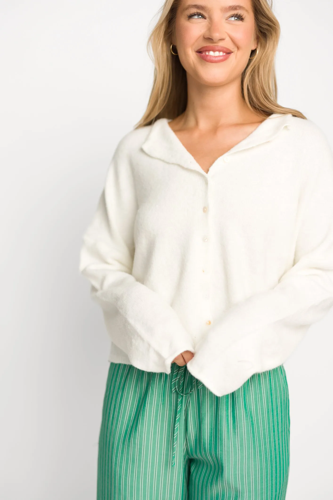 Piper Cardigan Top in Snow sold by Worth Collective product image thumbnail 3