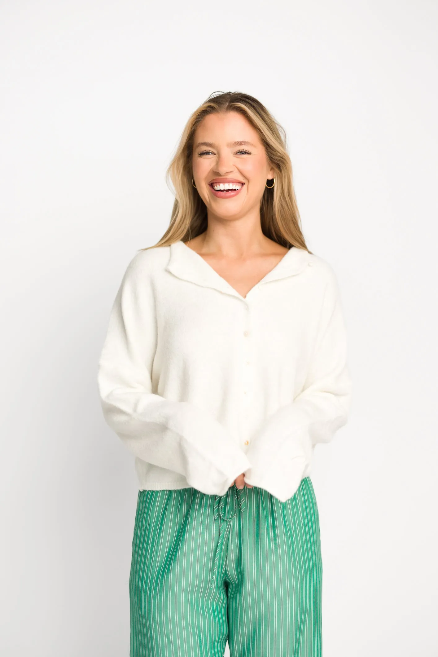 Piper Cardigan Top in Snow sold by Worth Collective product image thumbnail 2