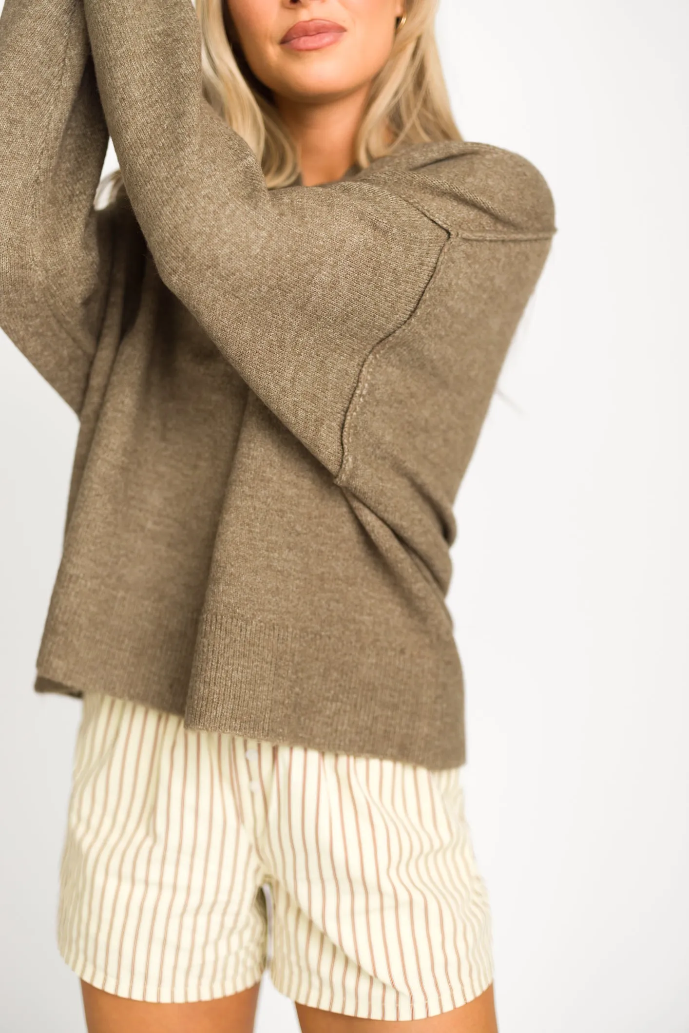 Hannah Henley Sweater in Field Grey sold by Worth Collective product image thumbnail 5