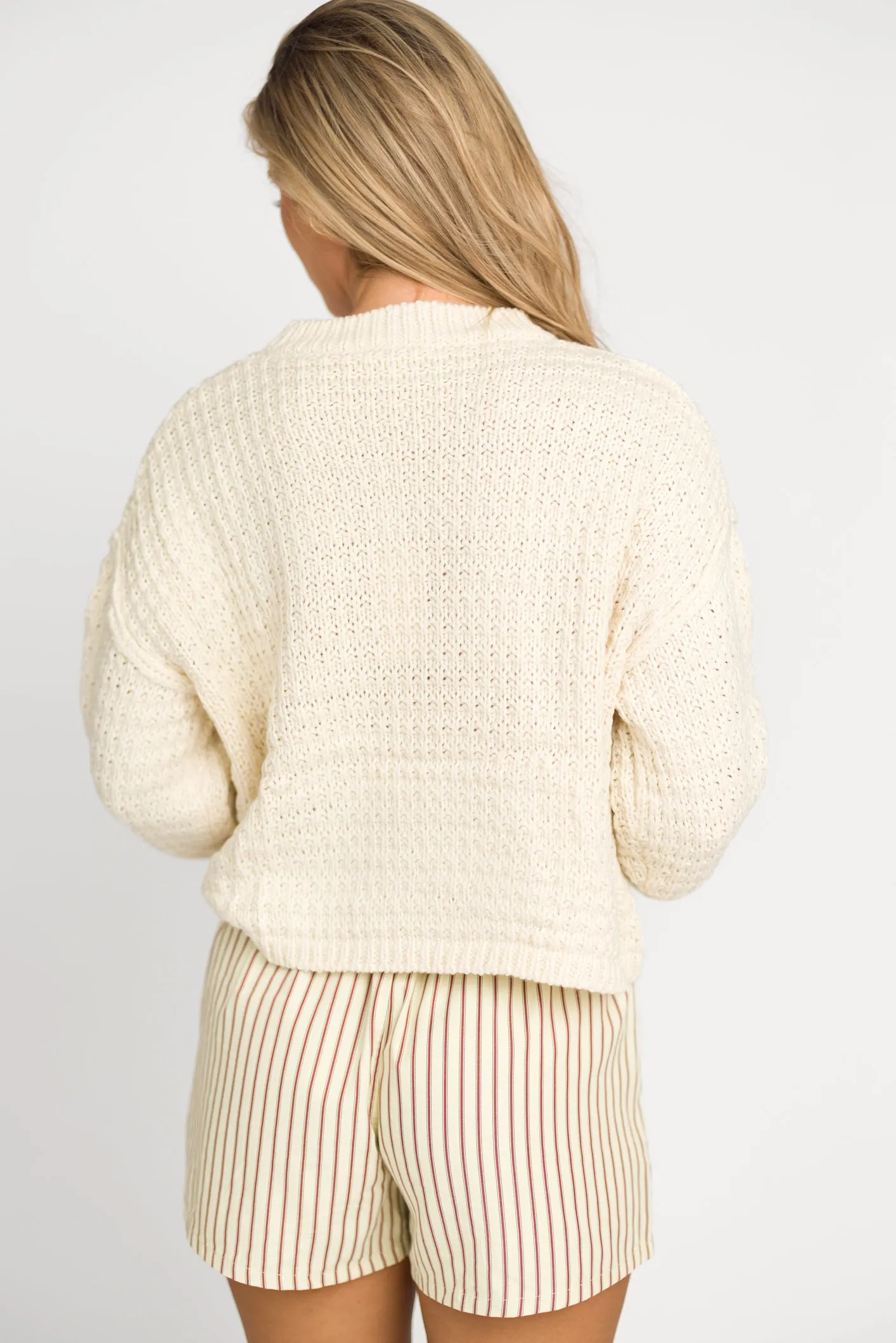 Dove Cable Front Sweater in Ivory sold by Worth Collective product image thumbnail 2