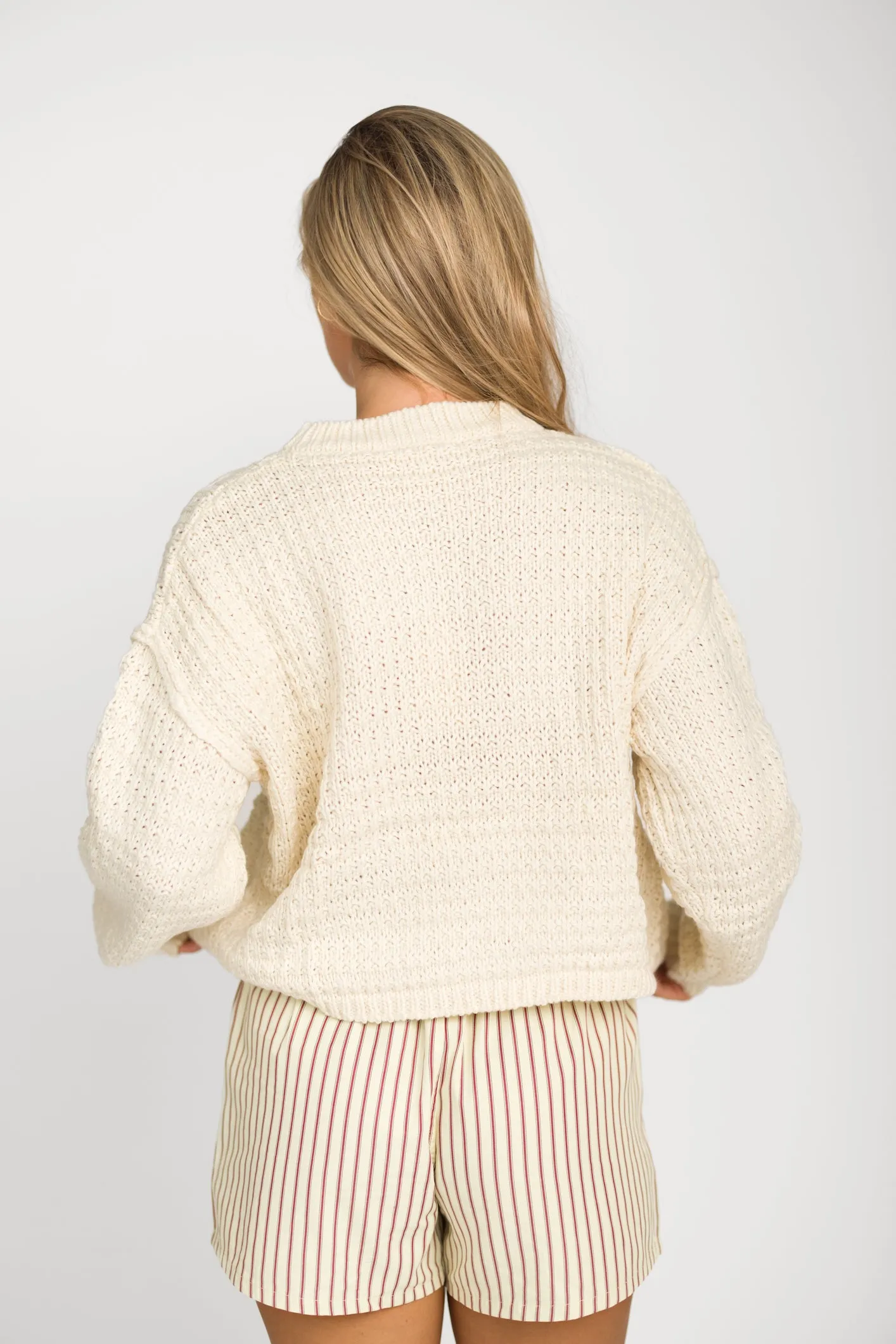 Dove Cable Front Sweater in Ivory sold by Worth Collective product image thumbnail 3