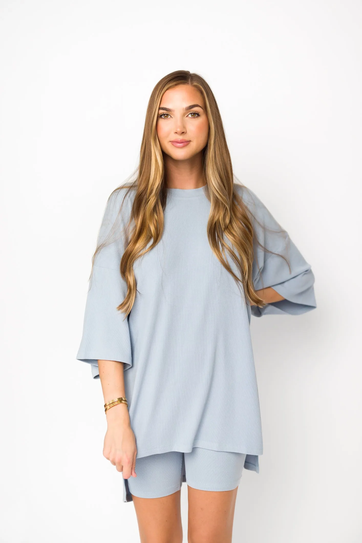 All Weekend Long Set - Short Sleeves - in Cloud Blue sold by Worth Collective product image thumbnail 4