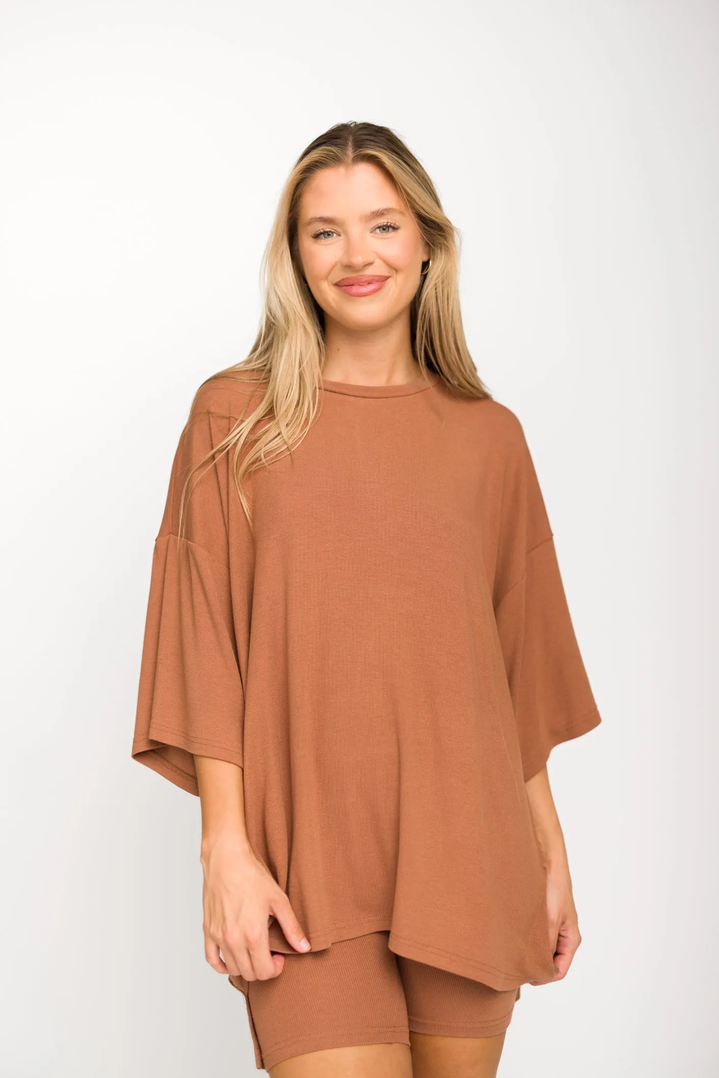 All Weekend Long Set - Short Sleeves - in Camel sold by Worth Collective product image thumbnail 4