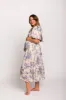 Elena 100% Cotton Toile Print Smocked Midi Dress in Blue - Bump Friendly sold by Worth Collective