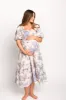 Elena 100% Cotton Toile Print Smocked Midi Dress in Blue - Bump Friendly sold by Worth Collective