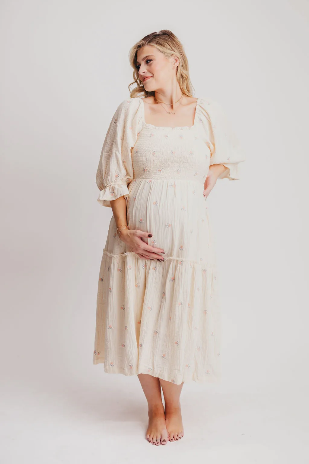 Evie Floral Maxi in Cream - Bump Friendly sold by Worth Collective product image thumbnail 3
